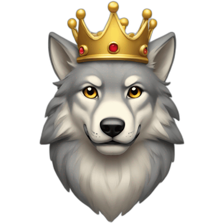 King wolf with crown emoji