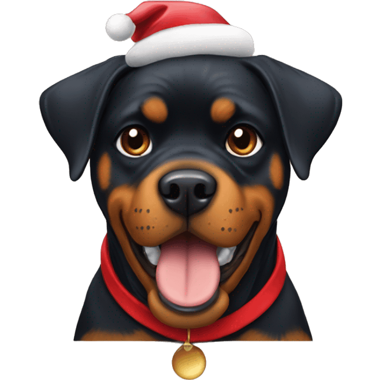 Rottweiler with Santa hat  emoji