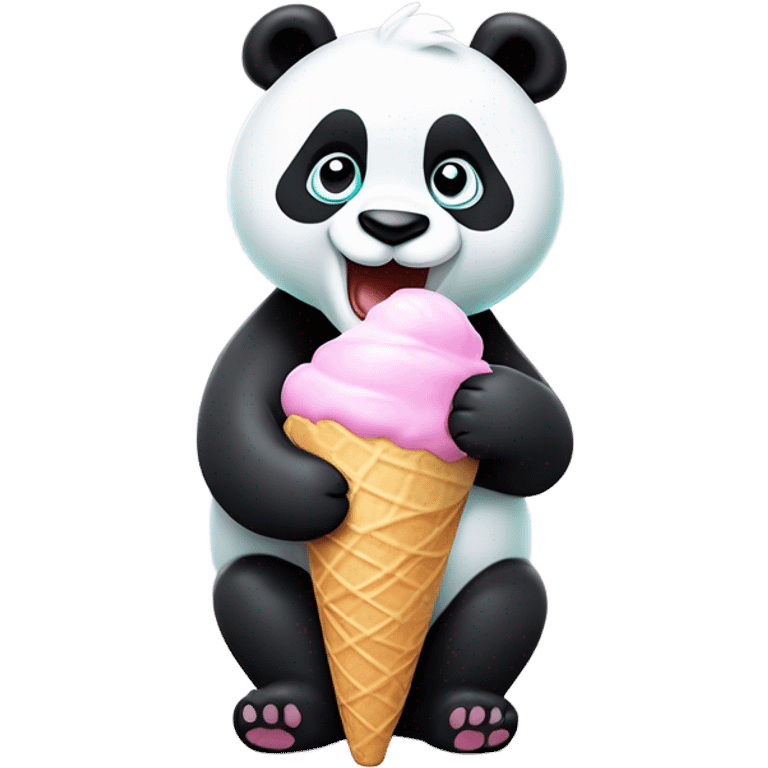 Panda eating ice cream emoji