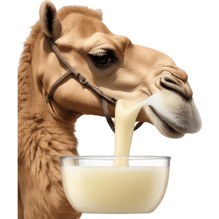 Camel riding a horse drinking camel milk emoji