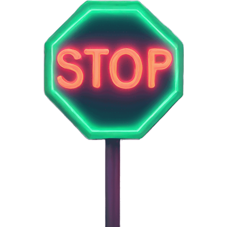 stop sign glowing neon emoji