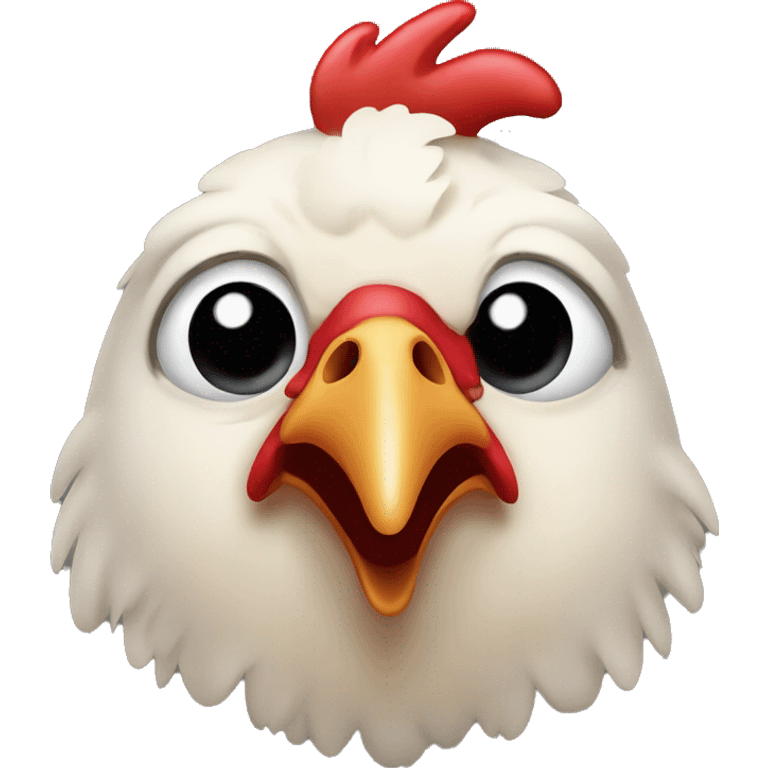 a chicken with a nosebleed emoji