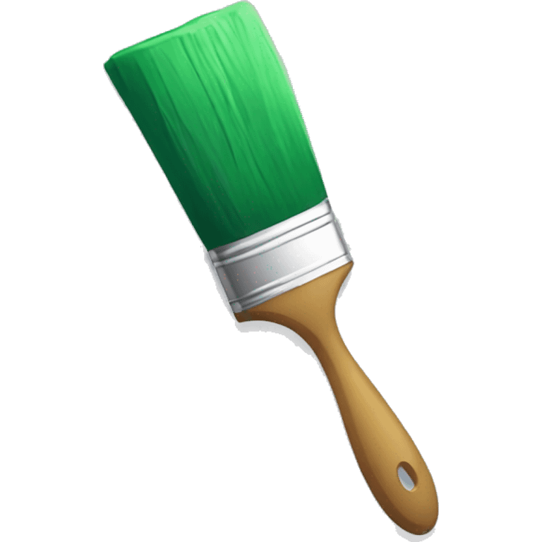 paint brush and colors green emoji