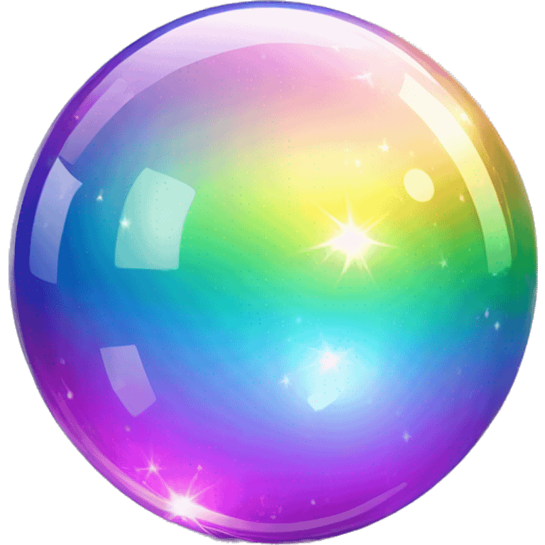 Sparkly iridescent rainbow-gradient crystal-glass orb sphere emoji