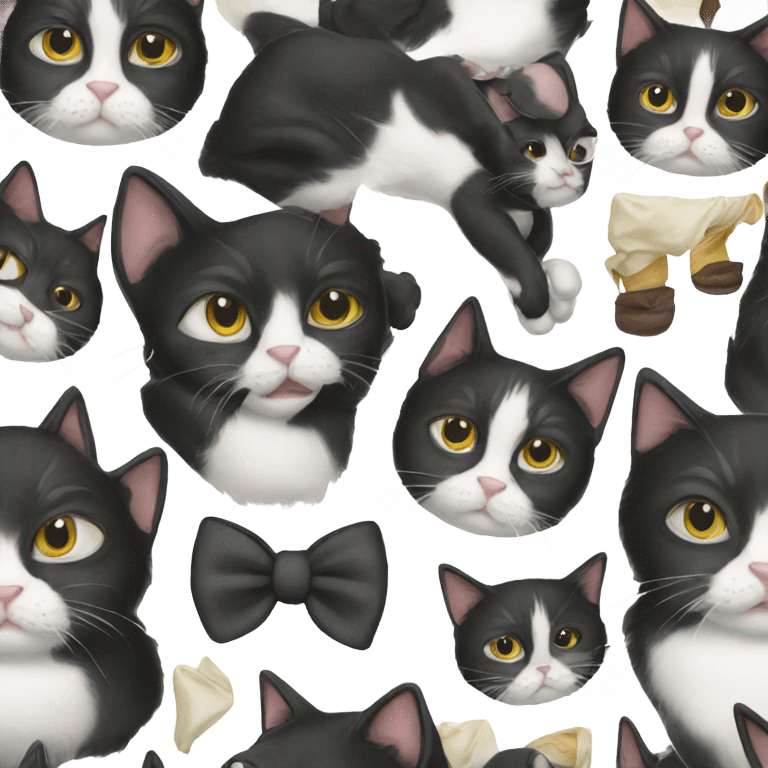 Tuxedo cat emoji