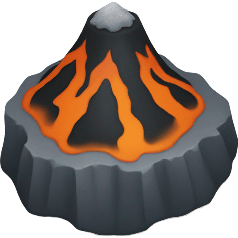 small black, gray and orange volcano
 emoji