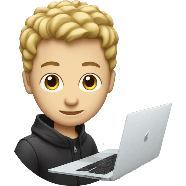 white boy music producer with macbook emoji