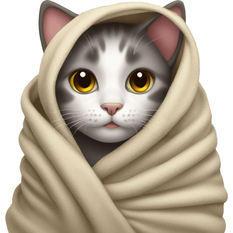 cat wrapped in blanket emoji