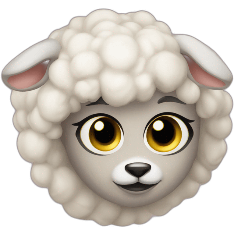 Girl with lamb’s eye emoji