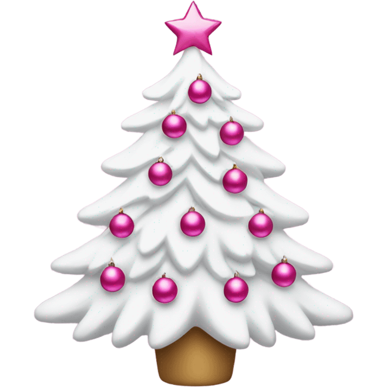 White Christmas tree with pink ornaments  emoji