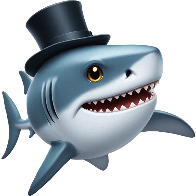 shark with tophat emoji