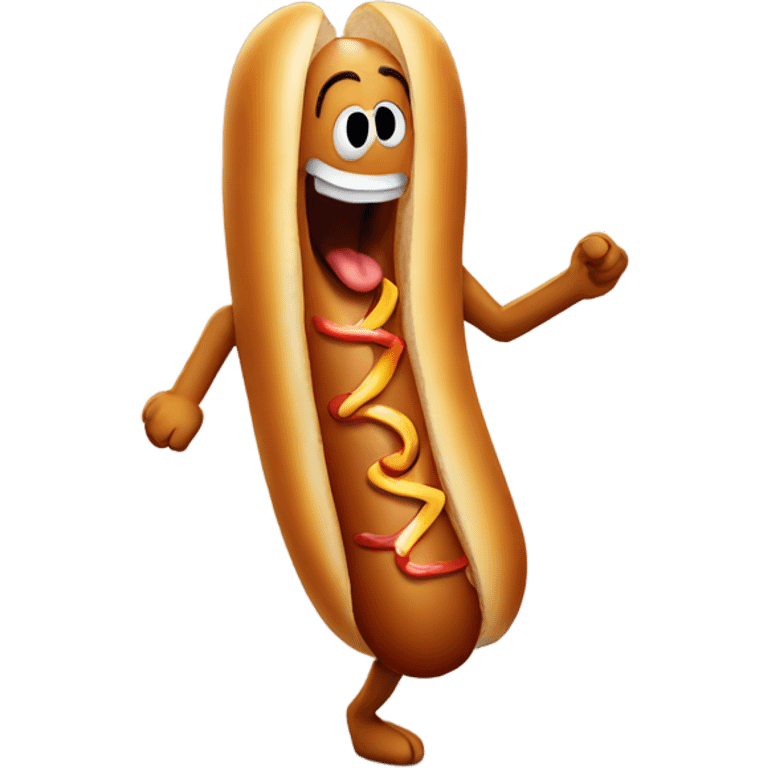 Hot dog dancing emoji