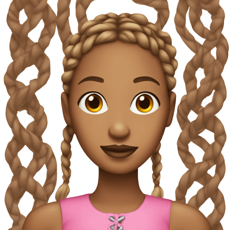 A brown skinned lady with braids and pink lips emoji