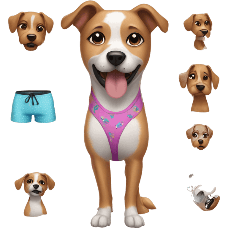 Dog in a bikini emoji