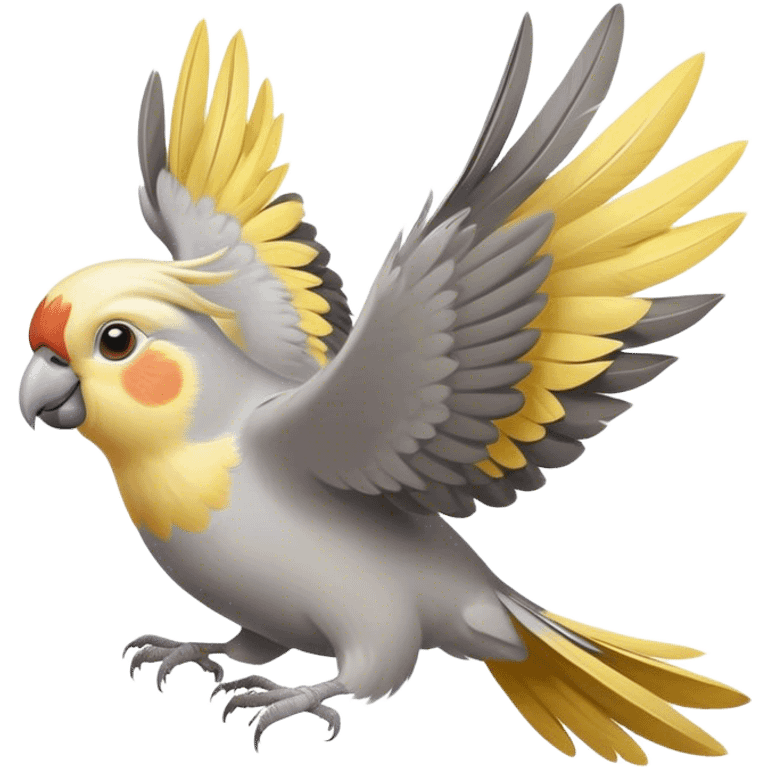 happy cockatiel bird flying emoji