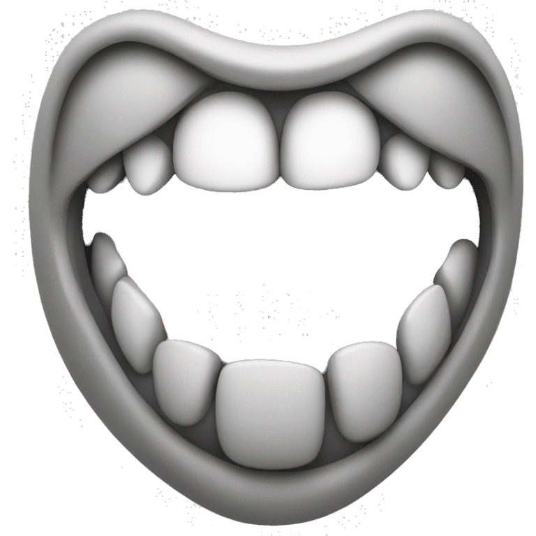 Horror mouth in monochrome emoji