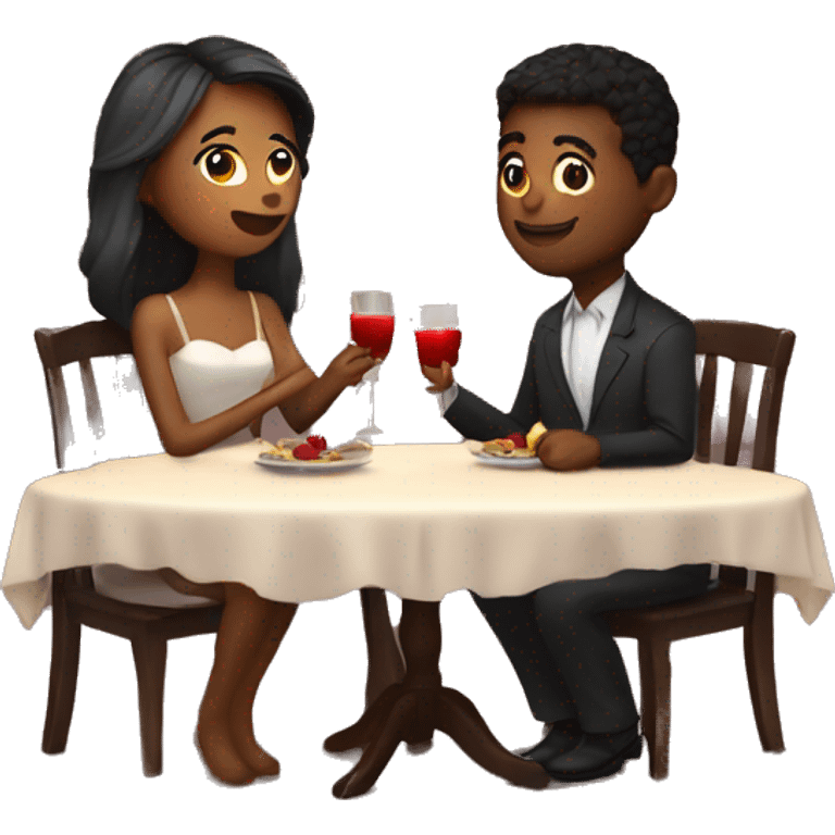 Romantic candle lit dinner date emoji