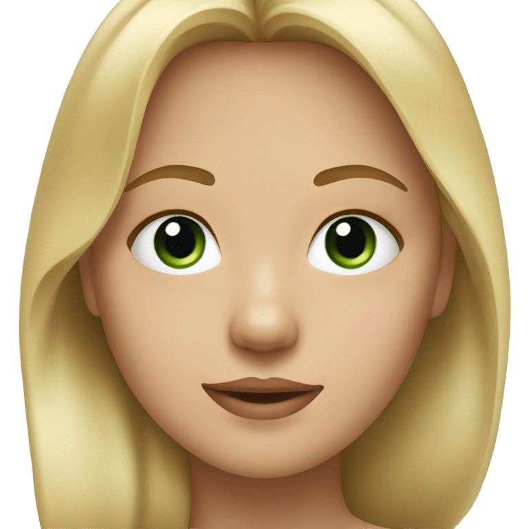 the face of a girl, her hair is half beige and half blonde. One eye is blue, the other is green emoji