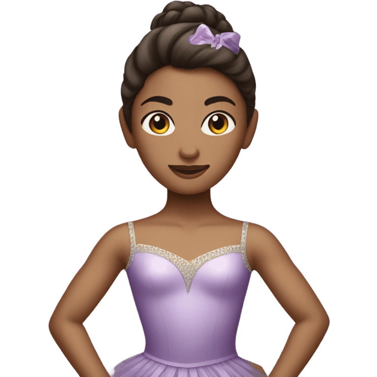 Brunette ballerina in purple tutu  emoji