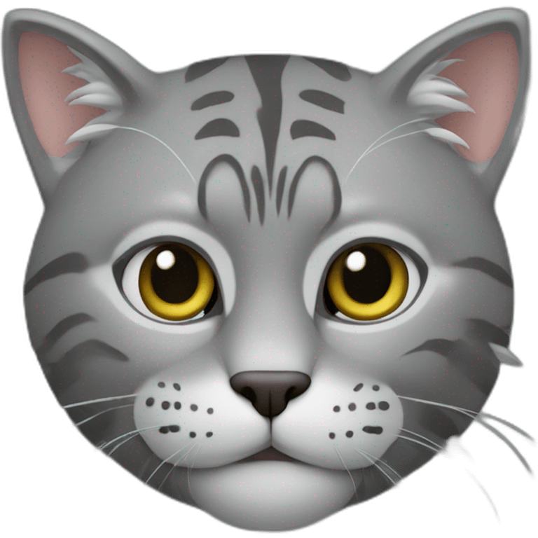 Chat gris bête  emoji