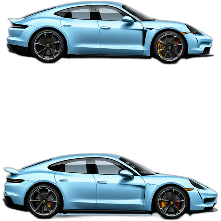 porsche taycan light blue sideways emoji