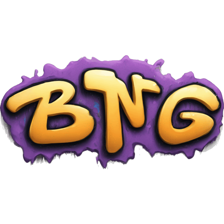 Graffiti text: BTNG emoji