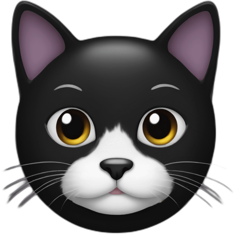 Black cat with a white mustache emoji