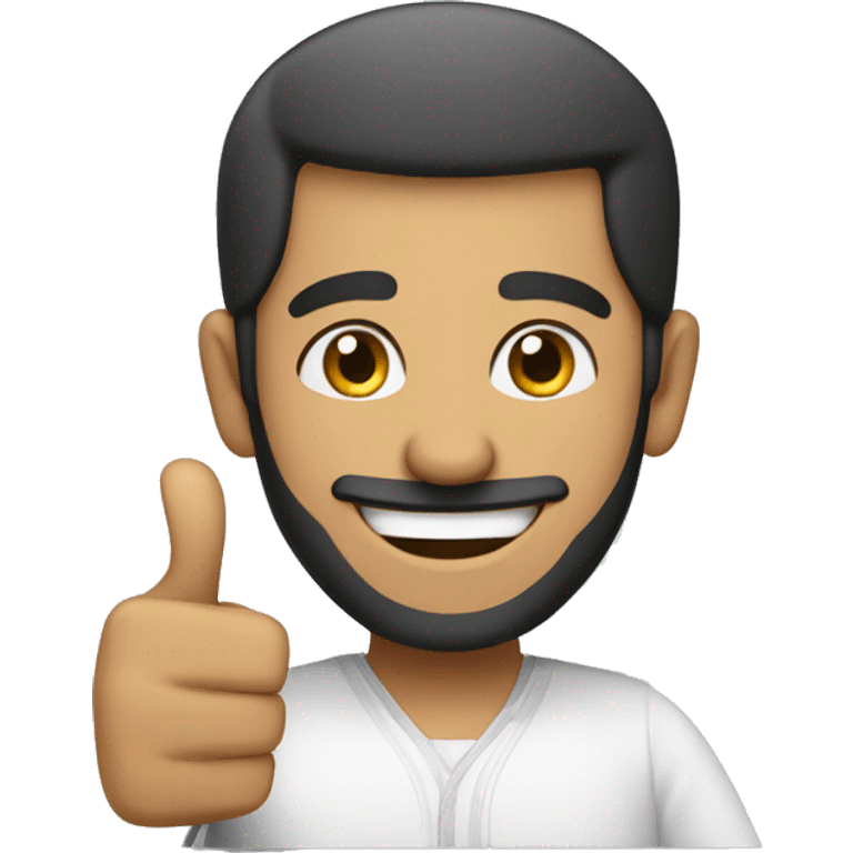 Smiling Arabic man showing thumbs up  emoji