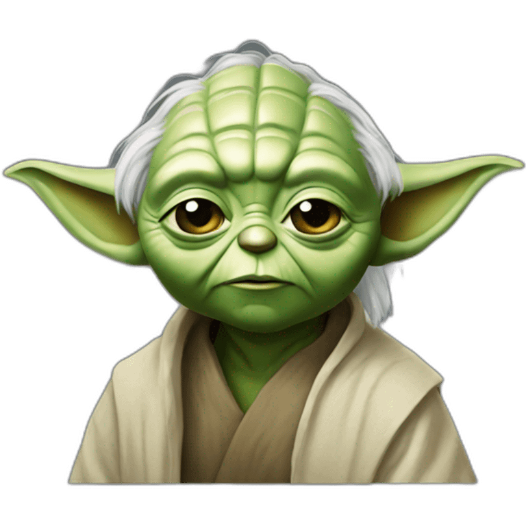 Yoda with a fade emoji