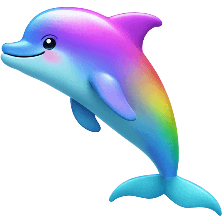 Kawaii cute rainbow dolphin  emoji