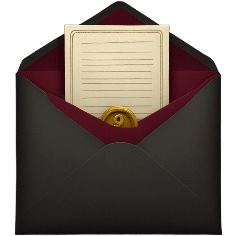 black envelope with burgundy wax seal emoji