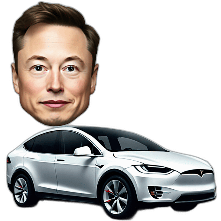 Elon Musk with Tesla model X emoji