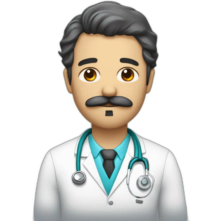 Doctor, sleepy, mustache and little beard on face emoji