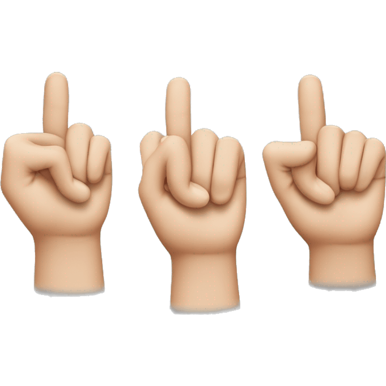 thumb finger bent, pointing finger split from other 3 fingers emoji