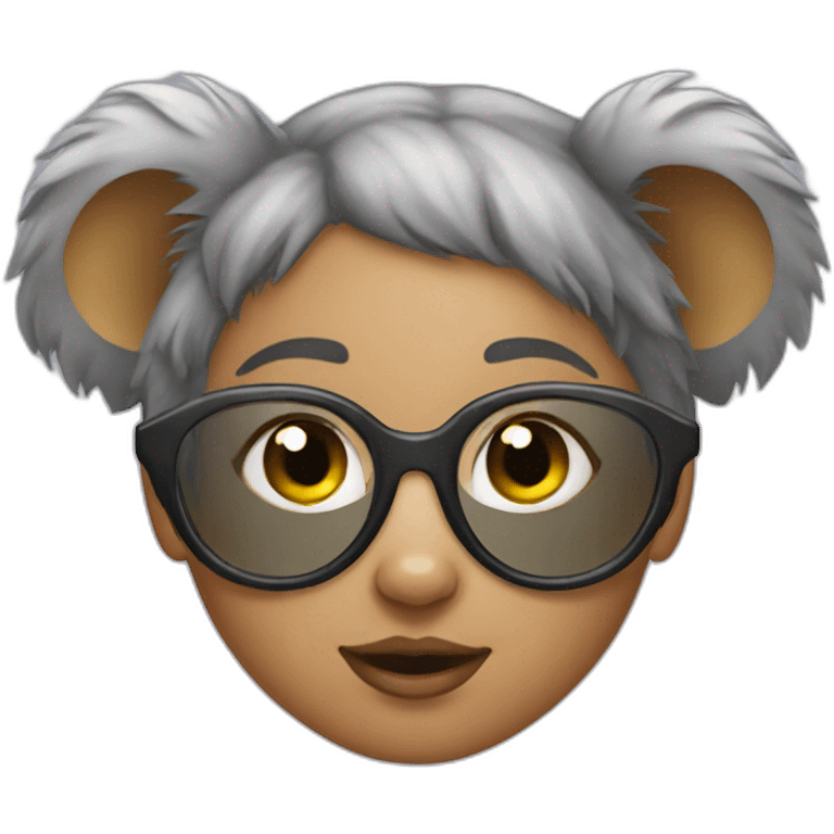 Girl disguised as a koala emoji