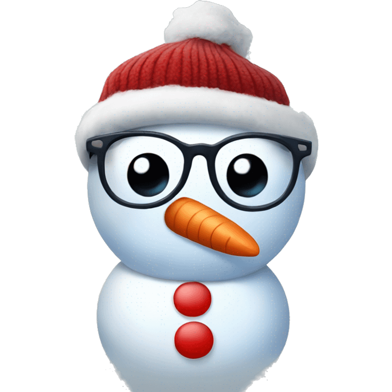 A snowman with glasses emoji