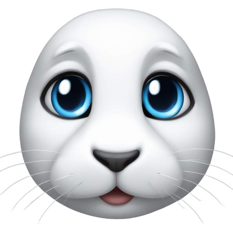 White rabbit blue eyes with black circles around eyes emoji