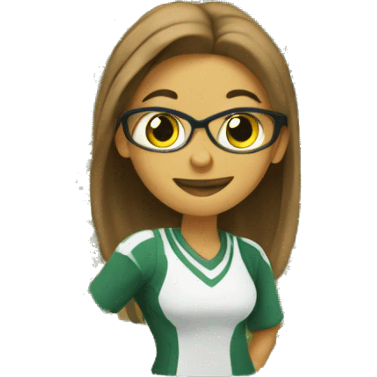 Busy lady on football field emoji