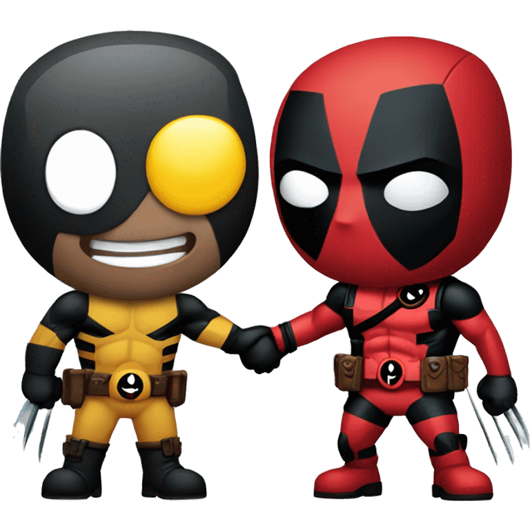 Deadpool and Wolverine holding hands emoji