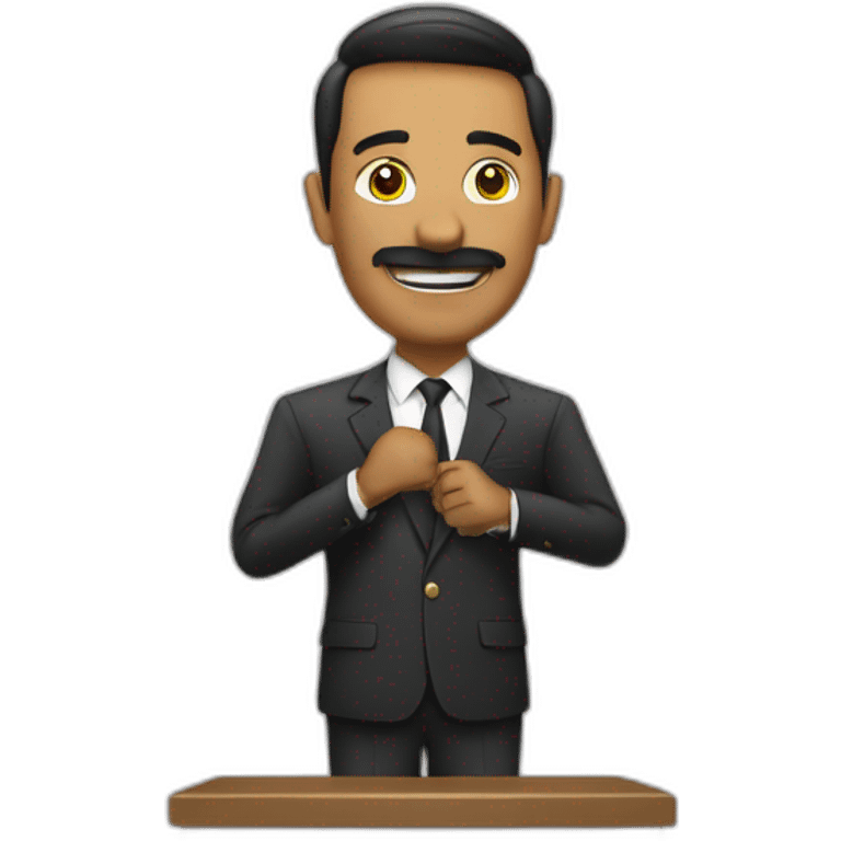 CHIEF GUEST WITH SUIT SPEECH IN THE PODIAM emoji