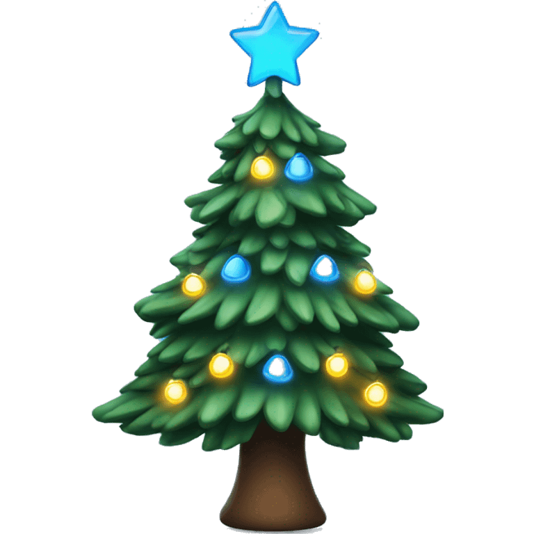 Christmas tree with blue lights  emoji