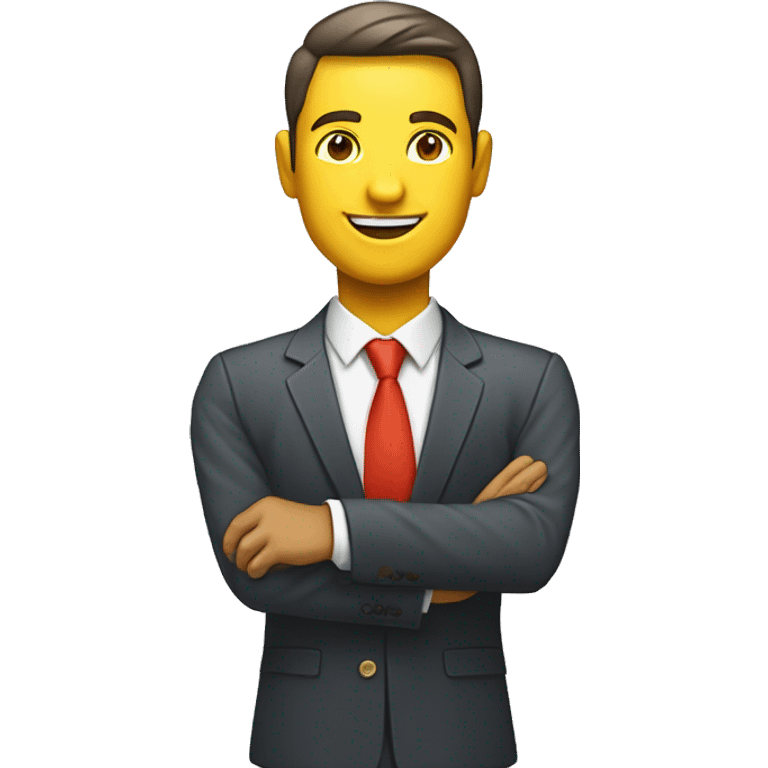 Create a unique illustrated avatar of an ambitious businessman holding a trophy, representing “Entrepreneurs.” Use vibrant colors and clear expressions. emoji