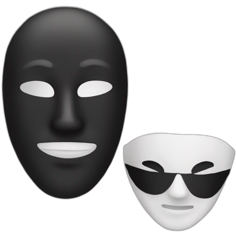 black and white mask emoji