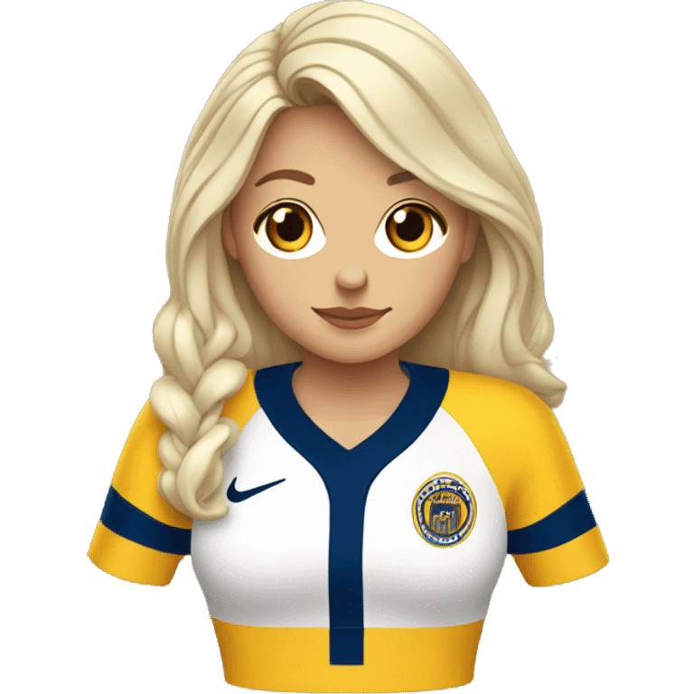 White lady wearing jersey of Aguilas del America  emoji