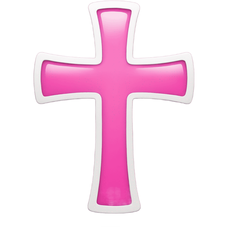 Pink cross that says Jesus loves me emoji