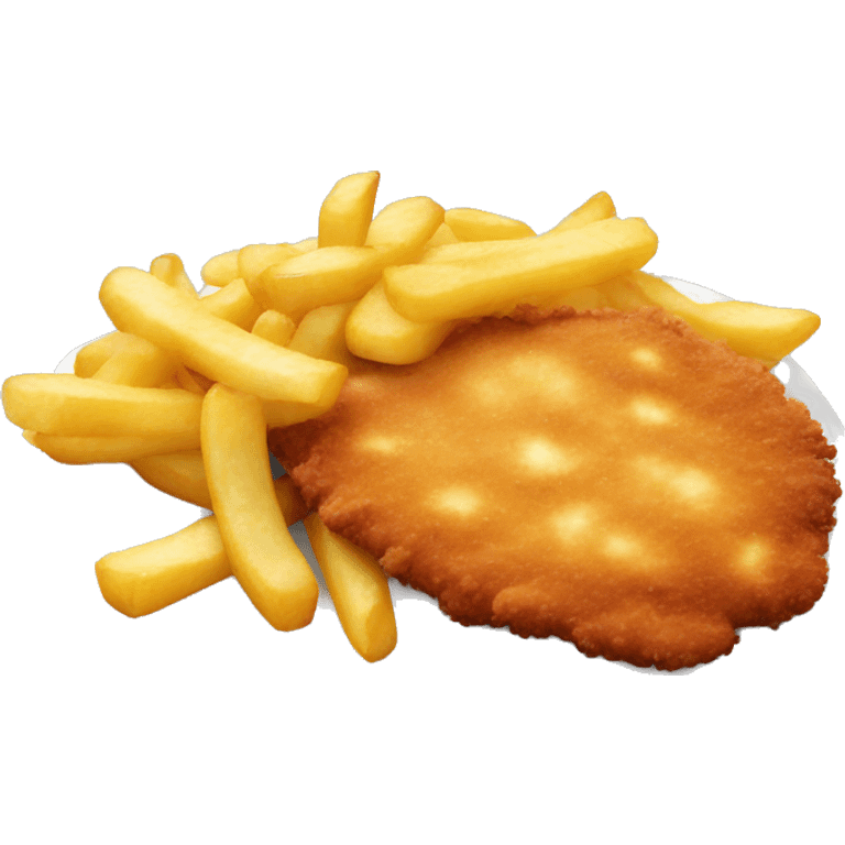 Schnitzel with mìpommes emoji