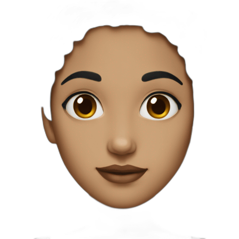 Woman black hair painting emoji