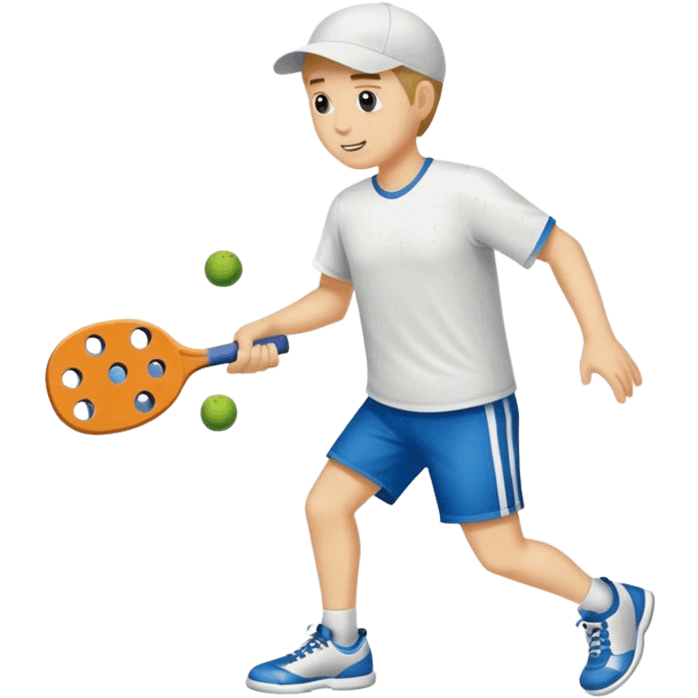 White boy playing pickleball emoji