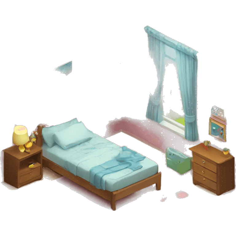 kids bedroom isometric emoji