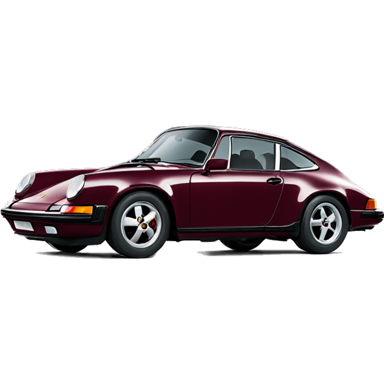 Burgundy 911 Porsche from a side emoji